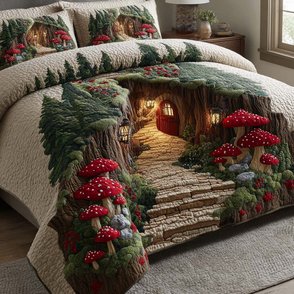 Warm Woodland 3-Piece Quilted Bedding Set NCU0NT11623