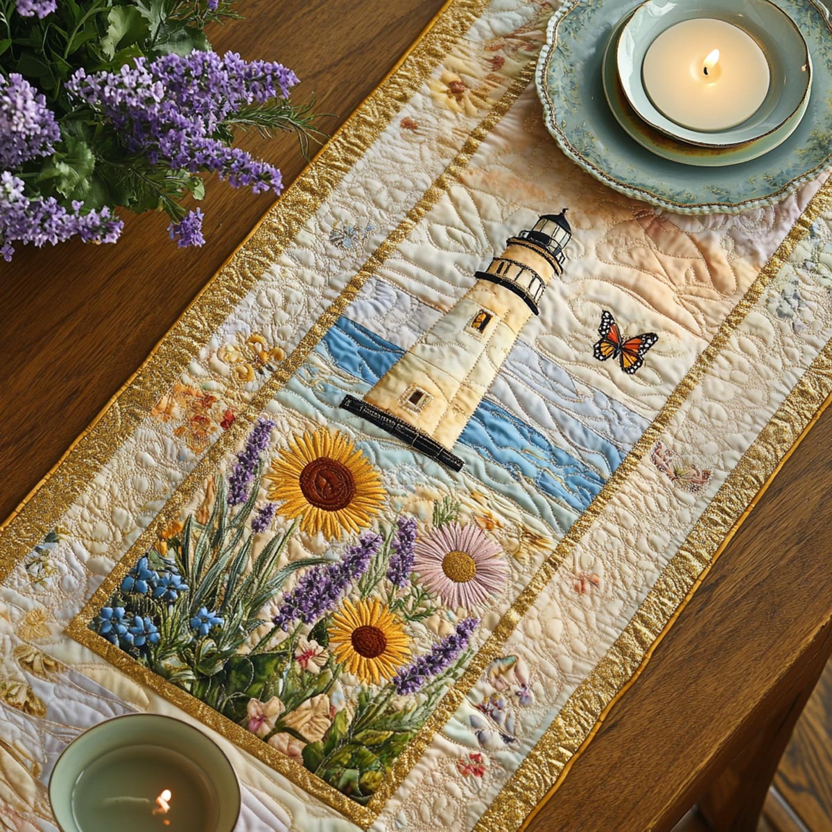 Watchful Light Quilted Table Runner NCU0DV9164