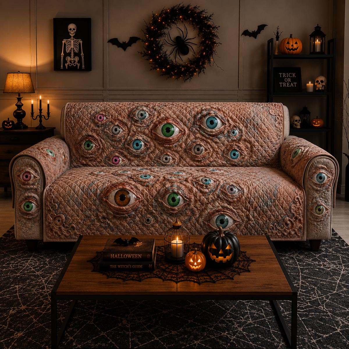 Watching Eyes Quilted Sofa Cover NCU0DV9868