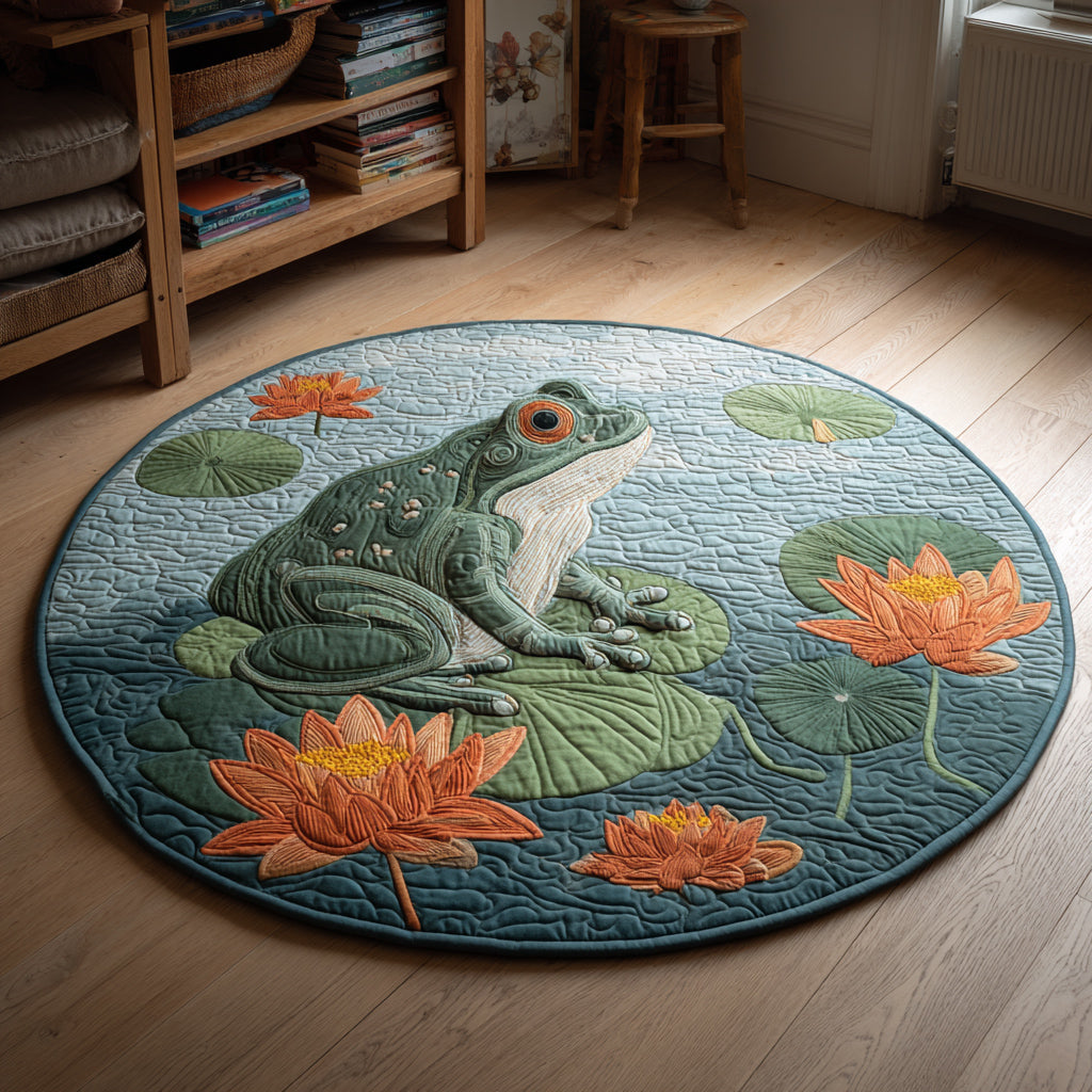Frog Mat Water Frog Quilted Round Mat NCU0HH146 – Vantique