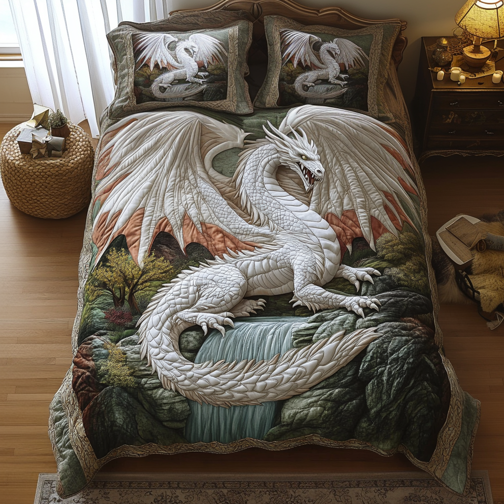 Dragon 3-Piece Quilted Bedding Set NCU0VT177