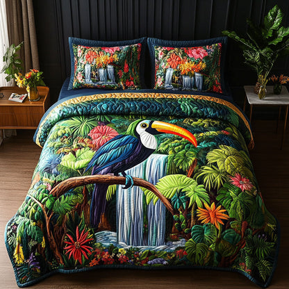 Waterfall Paradise 3-Piece Quilted Bedding Set NCU0NT5269
