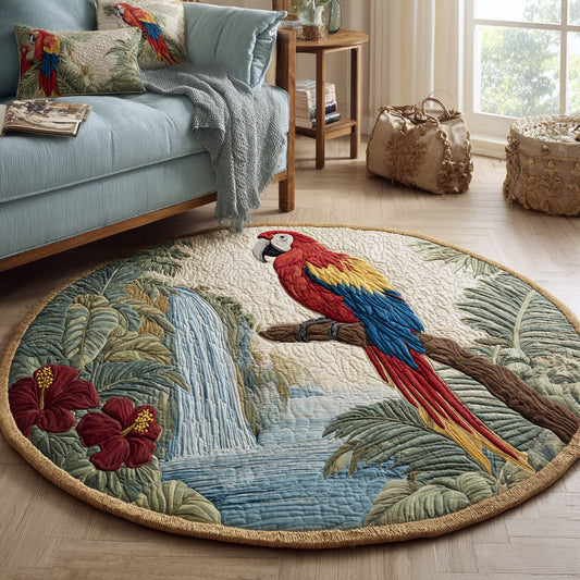 Waterfall Parrot Quilted Round Mat NCU0HH177