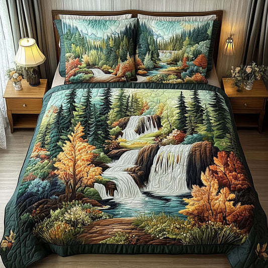 Waterfall Serenity 3-Piece Quilted Bedding Set NCU0NT6450
