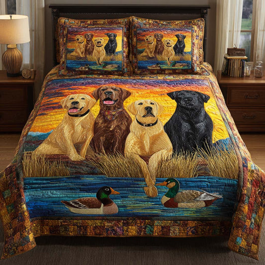 Waterfowl Lab 3-Piece Quilted Bedding Set NCU0NT11513