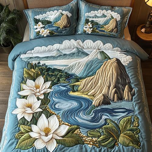 Waterside Bloom 3-Piece Quilted Bedding Set NCU0VH4721