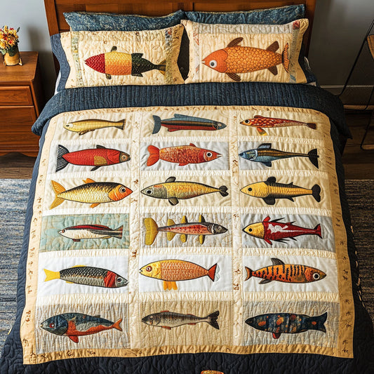 Waterside Wonders 3-Piece Quilted Bedding Set NCU0PT5889