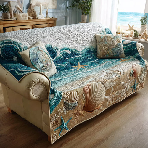 Wave Beach Quilted Sofa Cover NCU0HH1684