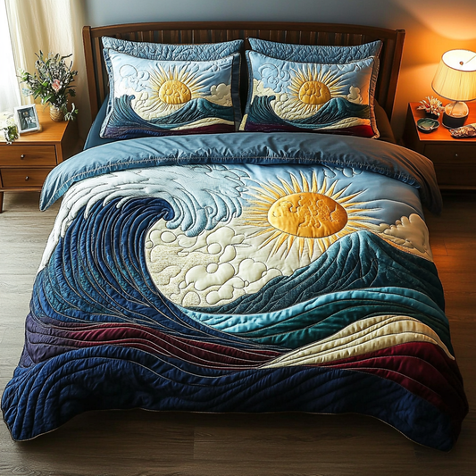 Wave Dance 3-Piece Quilted Bedding Set NCU0DV5652
