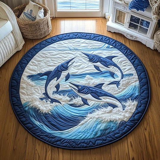 Wave Harmony Quilted Round Mat NCU0XD282