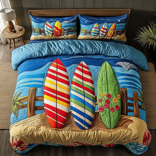 Wave Rider 3-Piece Quilted Bedding Set NCU0DK5866