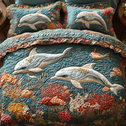 Wave Rider 3-Piece Quilted Bedding Set NCU0DK6801