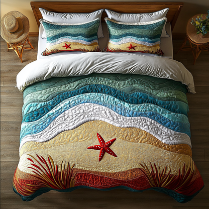 Wave Whisper 3-Piece Quilted Bedding Set NCU0DK5271