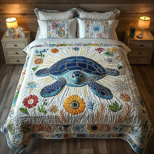 Wave Whisper 3-Piece Quilted Bedding Set NCU0PT3550