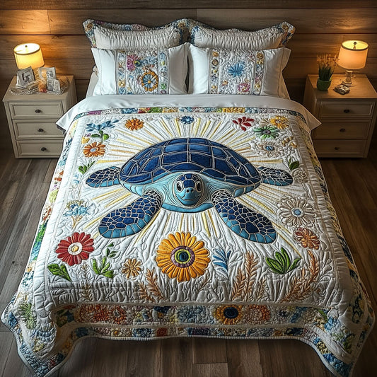 Wave Whisper 3-Piece Quilted Bedding Set NCU0PT3550