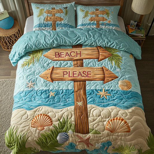 Wave Whisper 3-Piece Quilted Bedding Set NCU0VH4254