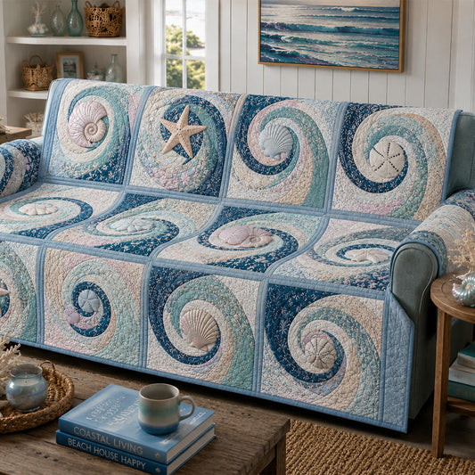 Waves of Wonder Quilted Sofa Cover NCU0PT11800