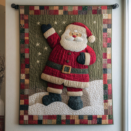 Waving Santa Claus Quilted Blanket NCU0HH248