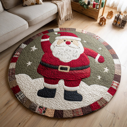 Waving Santa Claus Quilted Round Mat NCU0HH237