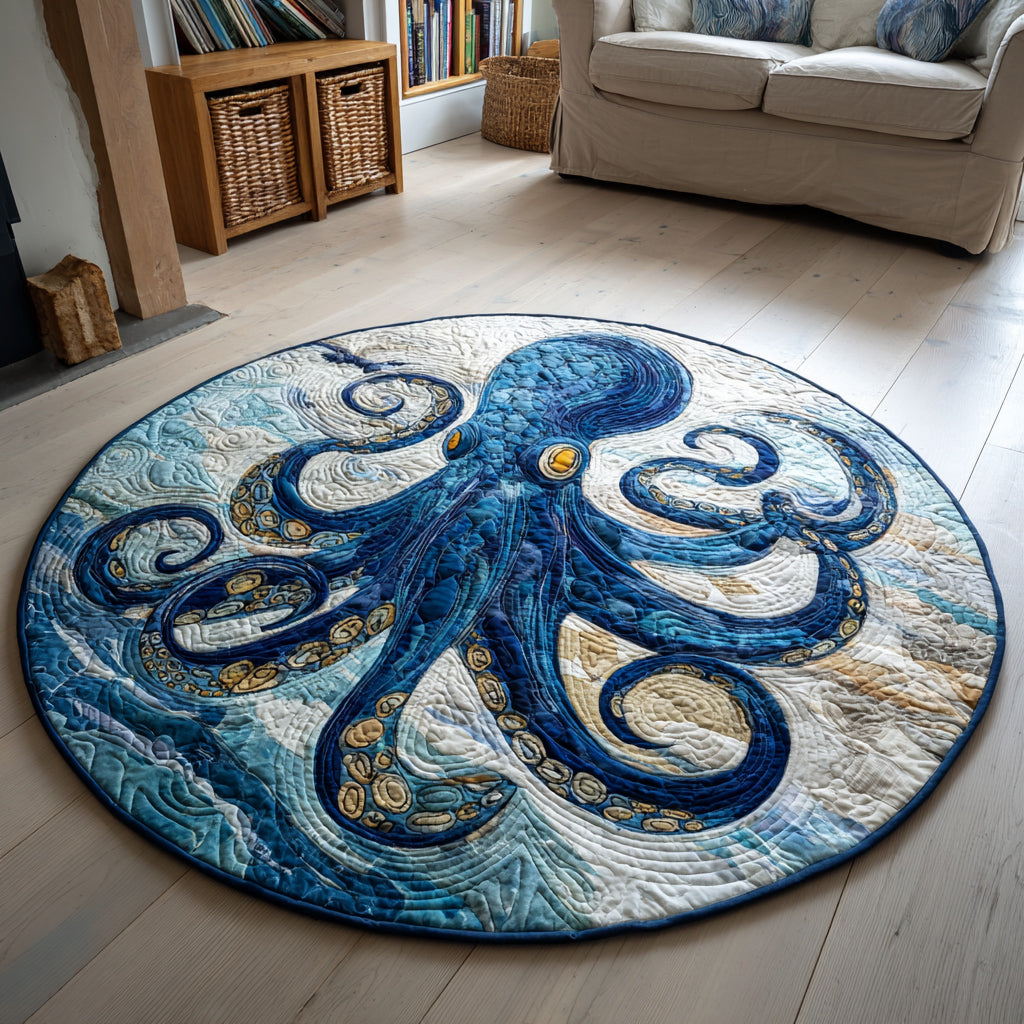 Wavy Octopus Quilted Round Mat NCU0HH460 – Vantique