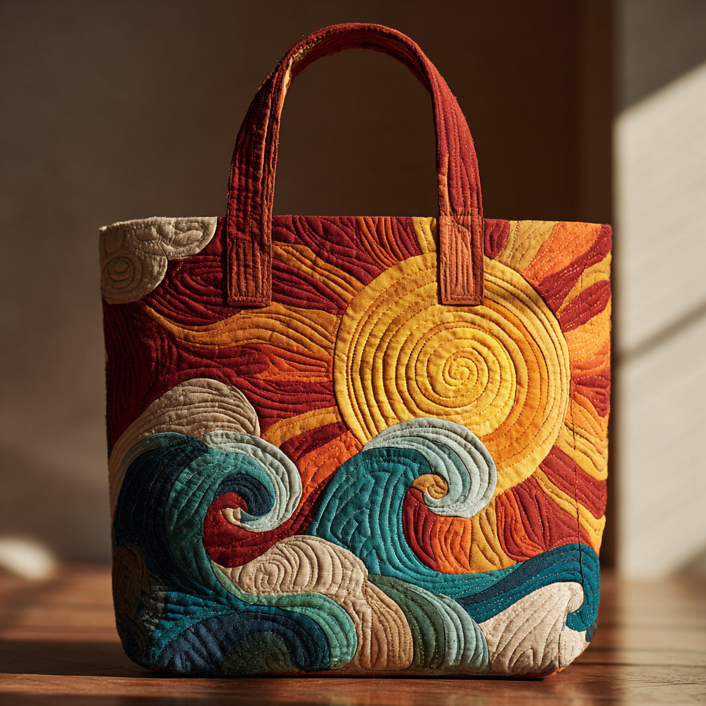 Wavy Sun Quilted Tote Bag NCU0HH169