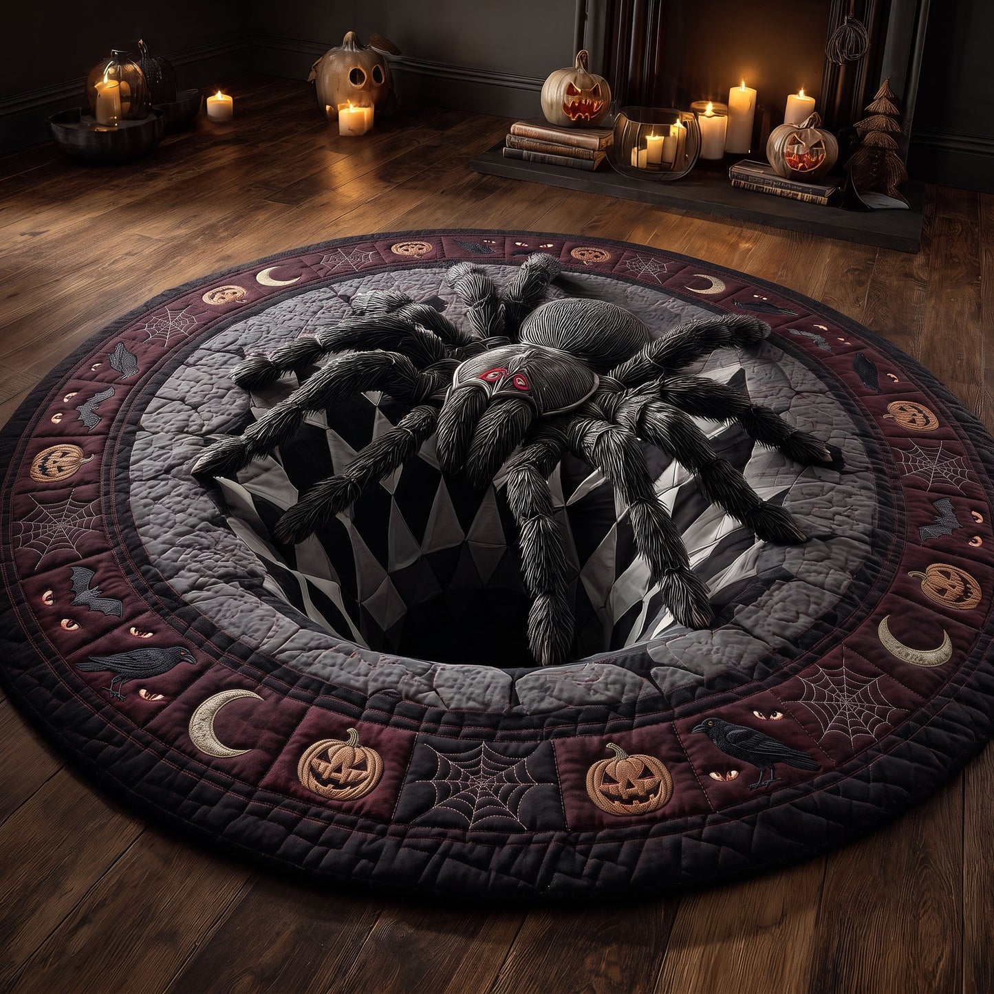 Web Terror Quilted Round Mat NCU0TD2894