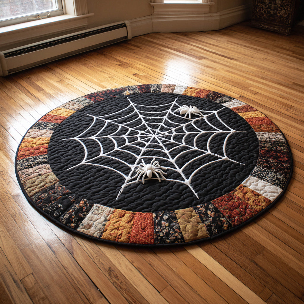 Webbed Spider Quilted Round Mat NCU0HH595