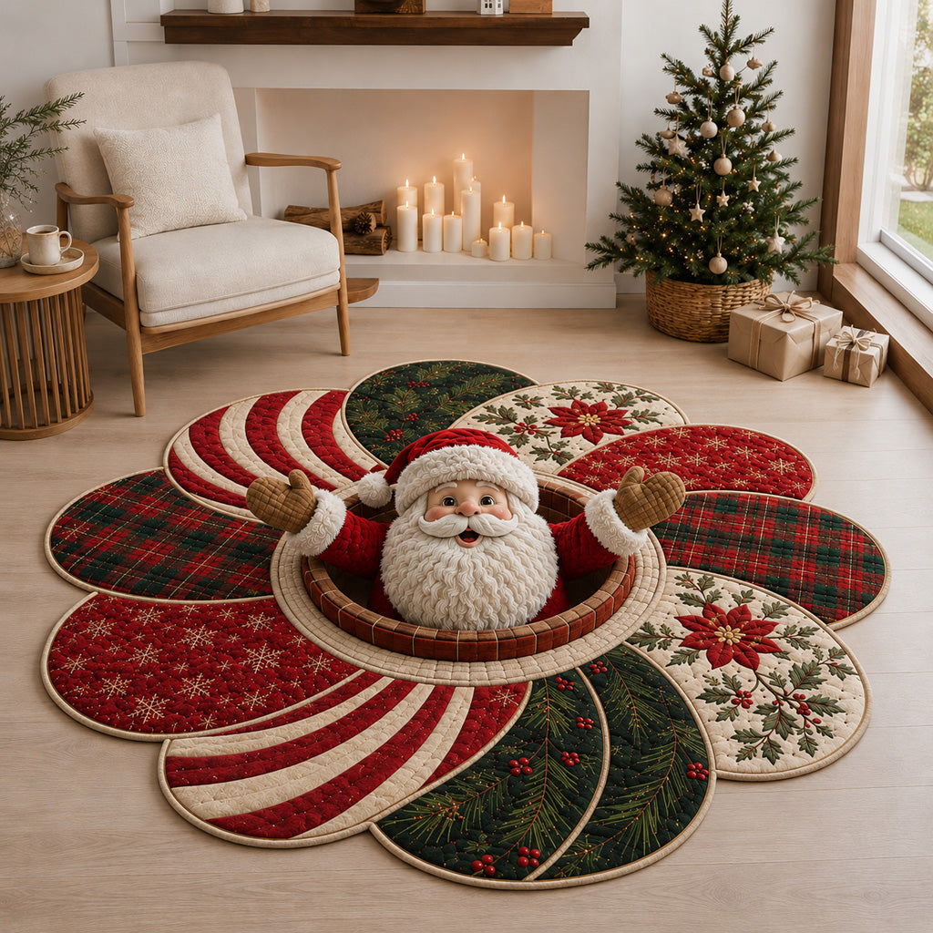 Welcoming Santa Claus Custom Shape Area Rug NCU0HH2146