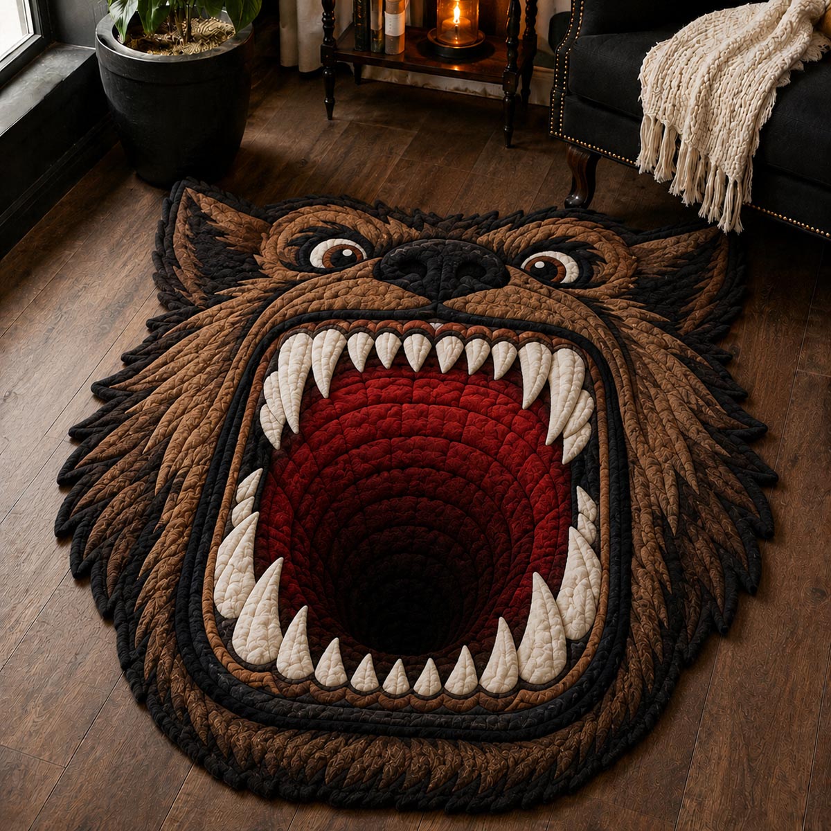 Werewolf Maw Custom Shape Area Rug NCU0DV9848