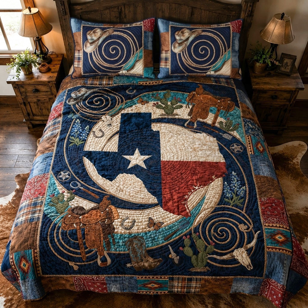 West Texas Windmill 3-Piece Quilted Bedding Set NCU0PT11737