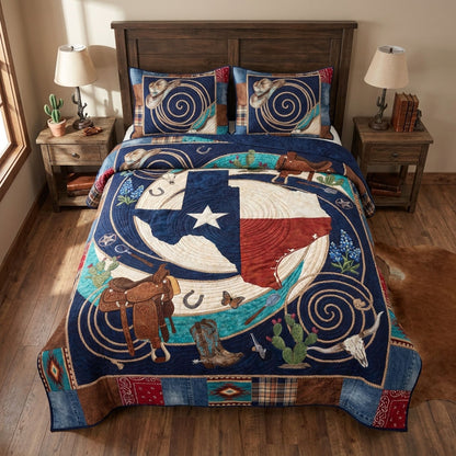 West Texas Windmill 3-Piece Quilted Bedding Set NCU0PT11737
