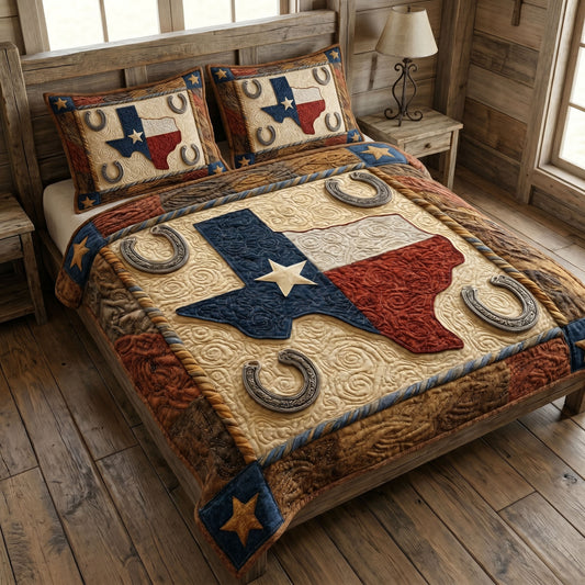 Western Banner 3-Piece Quilted Bedding Set NCU0NT12779