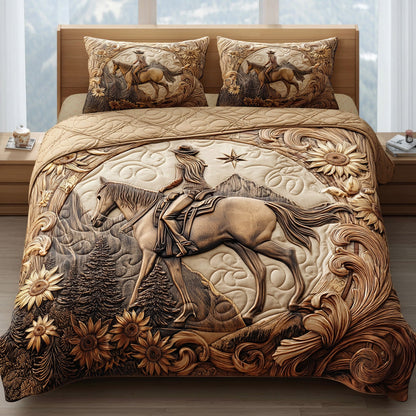 Western Bloom 3-Piece Quilted Bedding Set NCU0DV6635