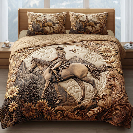 Western Bloom 3-Piece Quilted Bedding Set NCU0DV6635