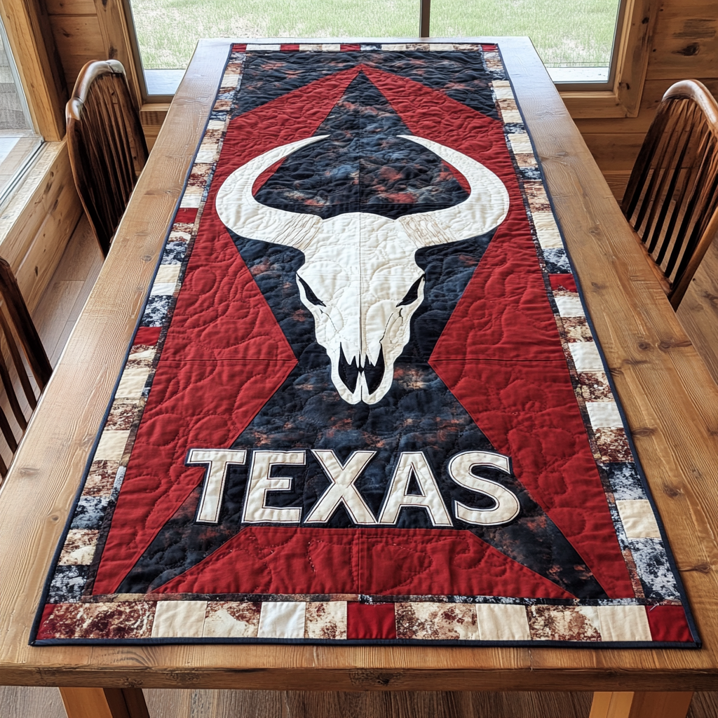 Western Bones Quilted Table Runner NCU0DK6785