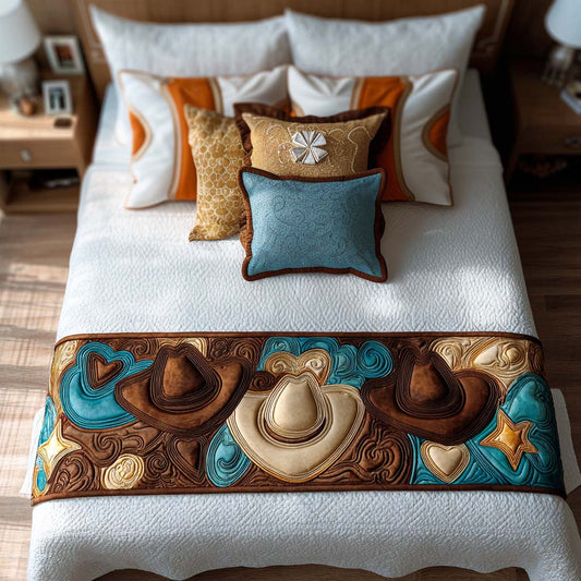 Western Boots Quilted Bed Runner NCU0NT8498