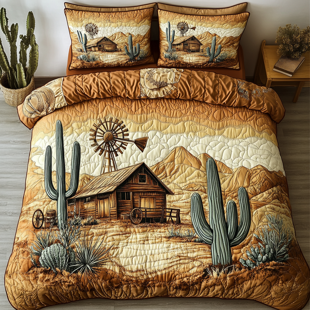 Western Charm 3-Piece Quilted Bedding Set NCU0DK7185