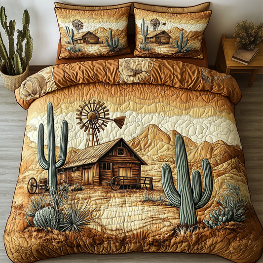 Western Charm 3-Piece Quilted Bedding Set NCU0DK7185