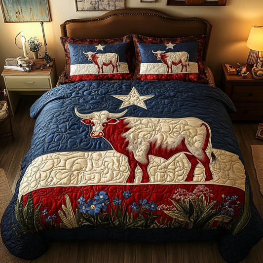 Western Charm 3-Piece Quilted Bedding Set NCU0VH4454