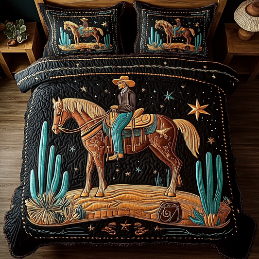 Western Dream 3-Piece Quilted Bedding Set NCU0VH3159