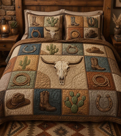 Western Dusk Legacy 3-Piece Quilted Bedding Set NCU0DV9769