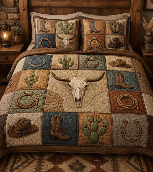 Western Dusk Legacy 3-Piece Quilted Bedding Set NCU0DV9769