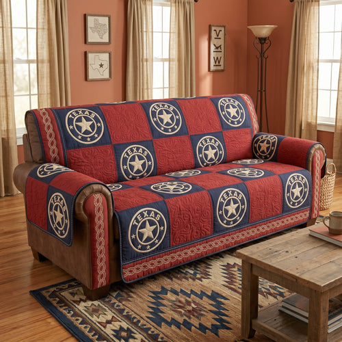 Western Echo Quilted Sofa Cover NCU0TD2742