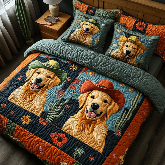 Western Fur 3-Piece Quilted Bedding Set NCU0DV5536