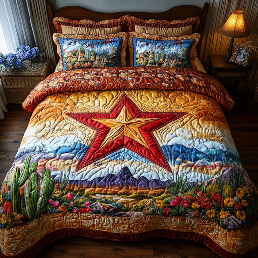 Western Glow 3-Piece Quilted Bedding Set NCU0DK6767