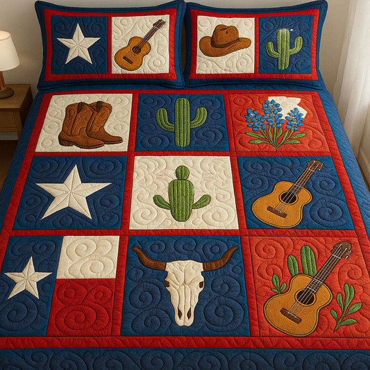 Western Harmony 3-Piece Quilted Bedding Set NCU0NT5958