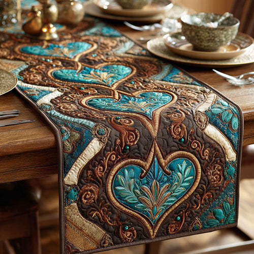Western Hearts Quilted Table Runner NCU0TD2237