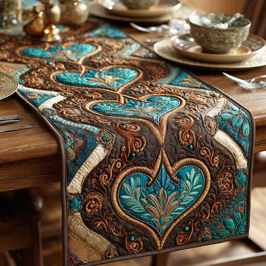 Western Hearts Quilted Table Runner NCU0TD2237