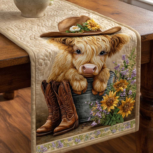 Western Highland Quilted Table Runner NCU0NT11636