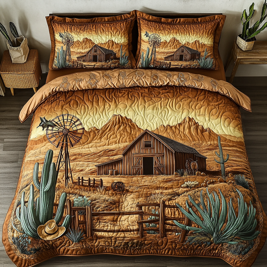 Western Legacy 3-Piece Quilted Bedding Set NCU0DK7189